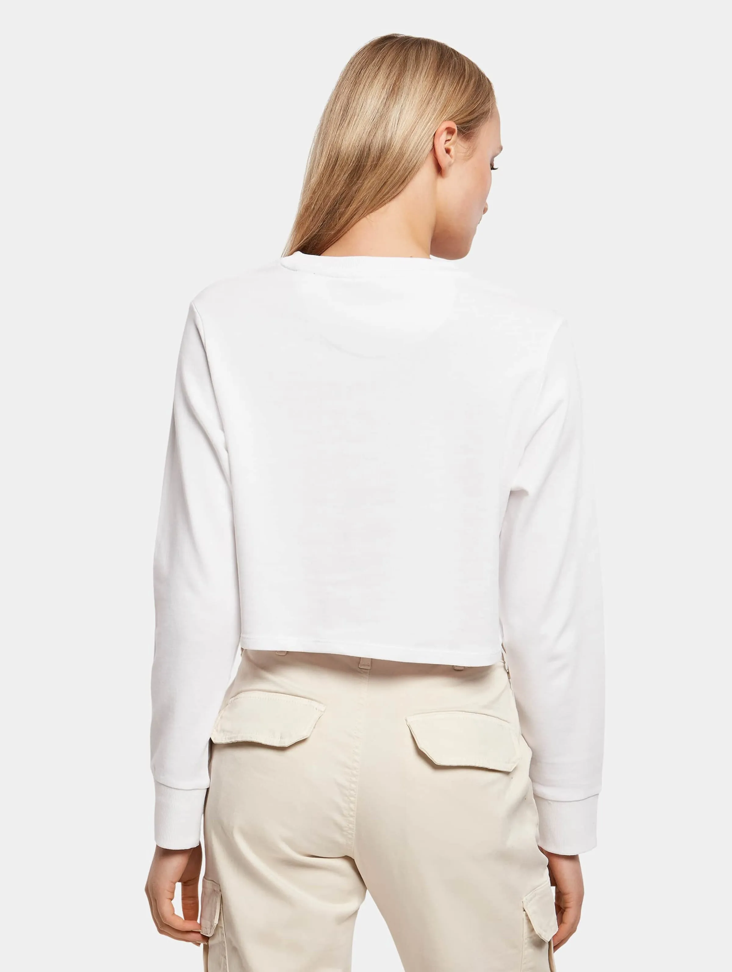 Build Your Brand Ladies Terry Cropped Crew