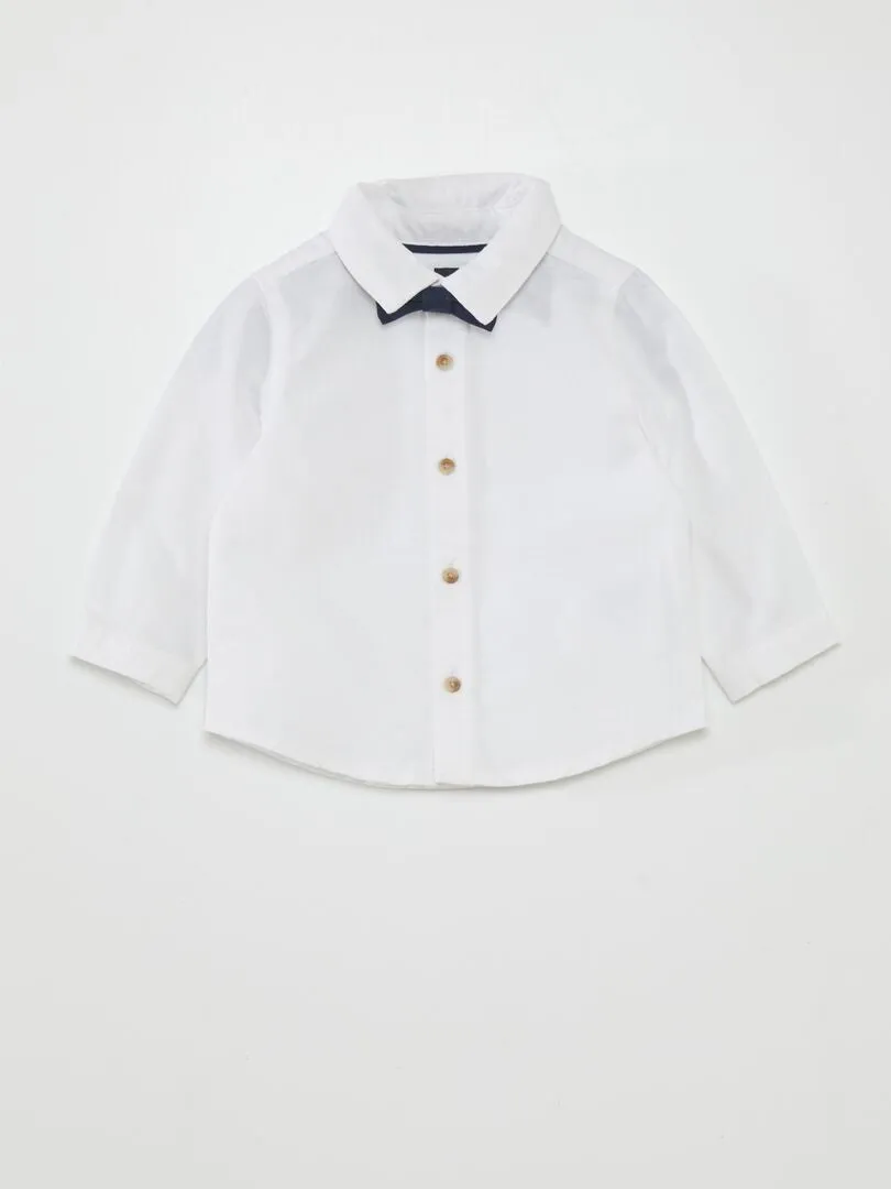 CAMISA BLANCA + PAJARITA  2 PIEZAS  BLANCO