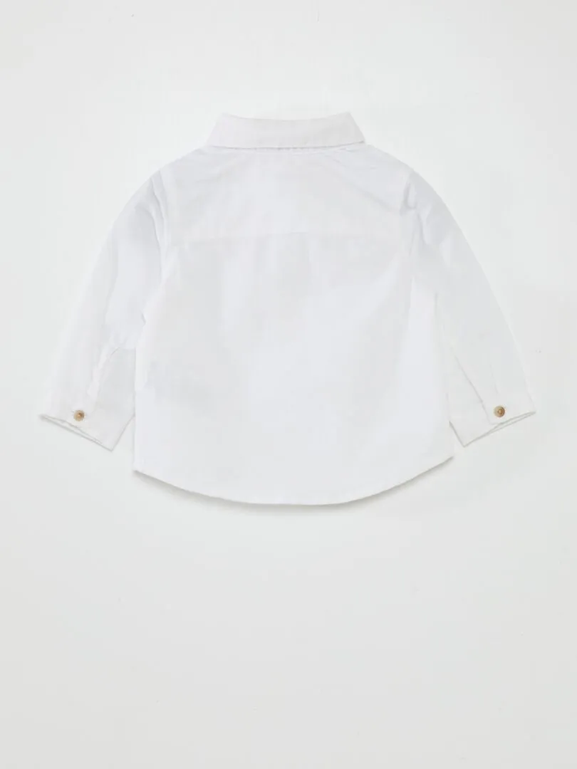 CAMISA BLANCA + PAJARITA  2 PIEZAS  BLANCO