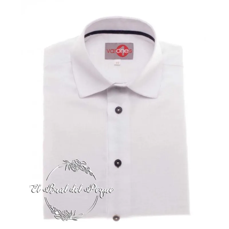 Camisa Blanca Cuello Italiano Niño Varones One