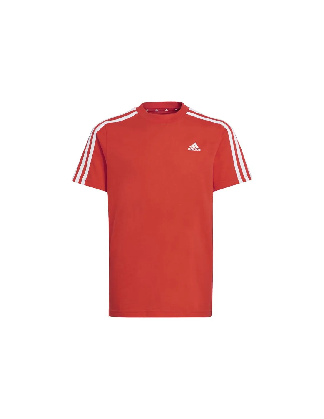 Camiseta adidas Essentials 3 Bandas Cotton Infantil Rojo