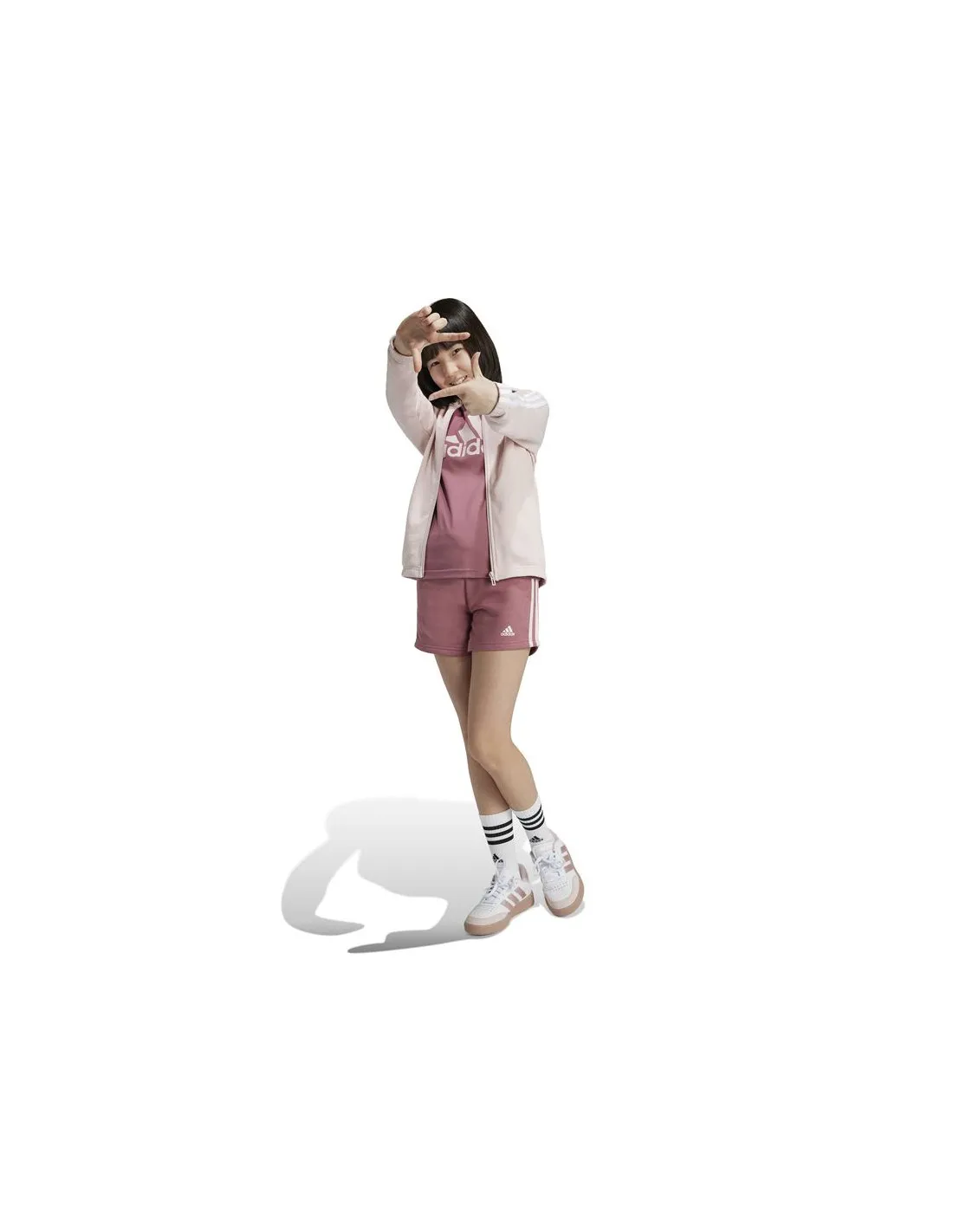 Camiseta adidas Essentials Big Logo Cotton Niña Rosa