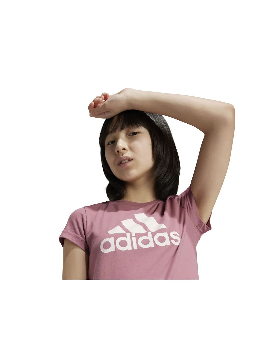 Camiseta adidas Essentials Big Logo Cotton Niña Rosa