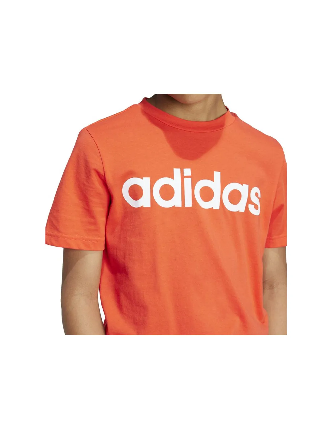 Camiseta adidas Essentials Linear Logo Cotton Infantil Rojo