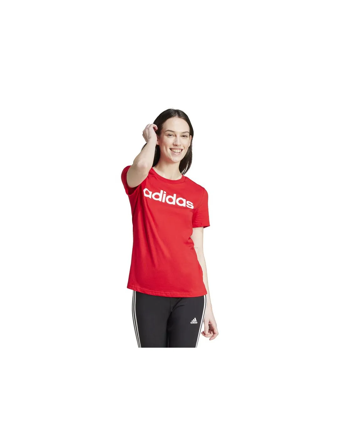 Camiseta adidas Essentials Slim Logo Mujer Rojo
