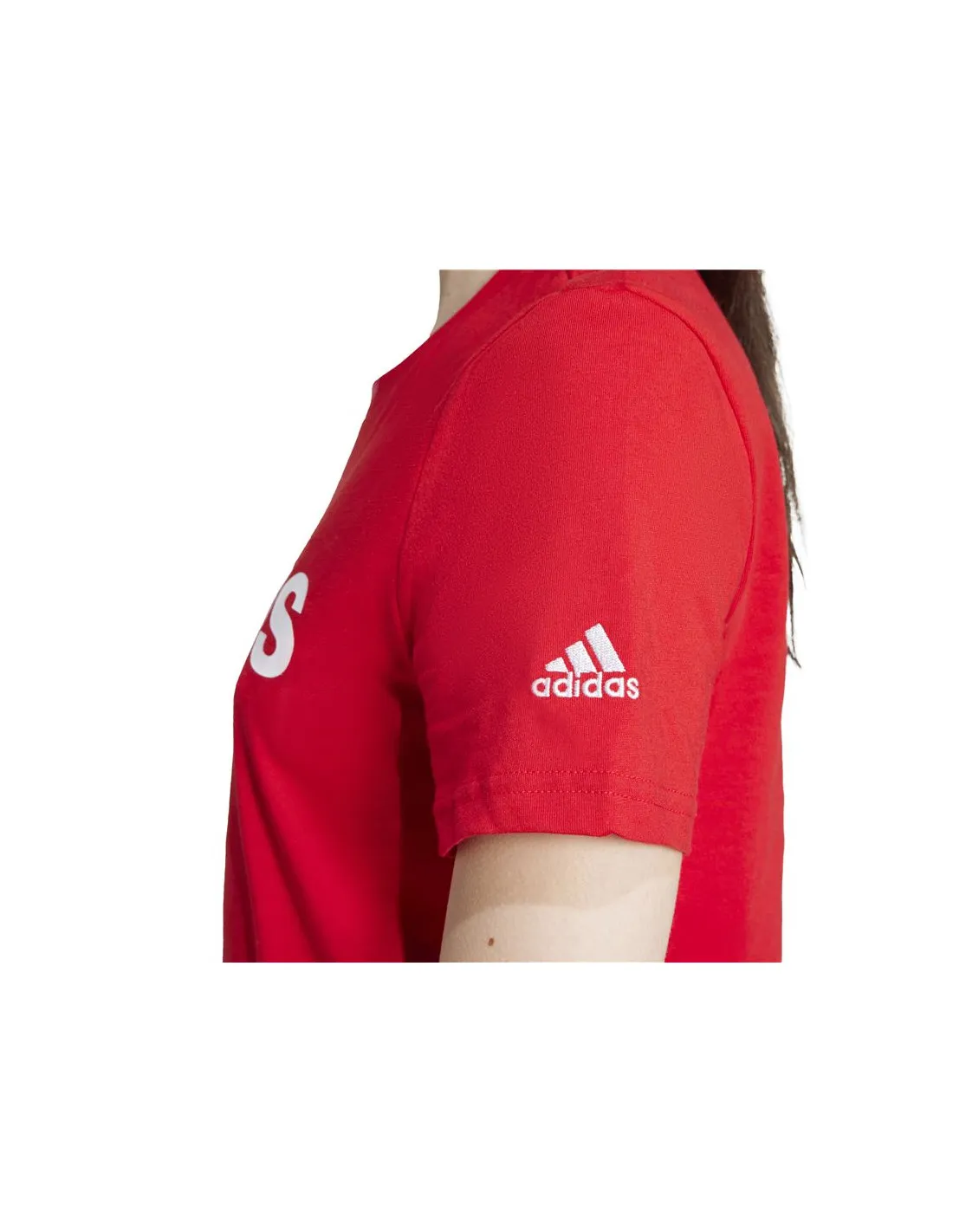 Camiseta adidas Essentials Slim Logo Mujer Rojo