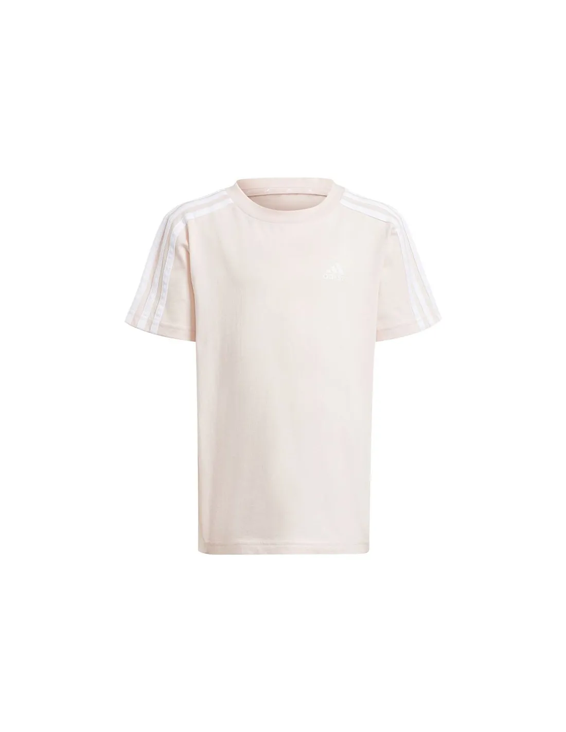Camiseta adidas Little Essentials 3 Bandas Cotton Infantil Rosa