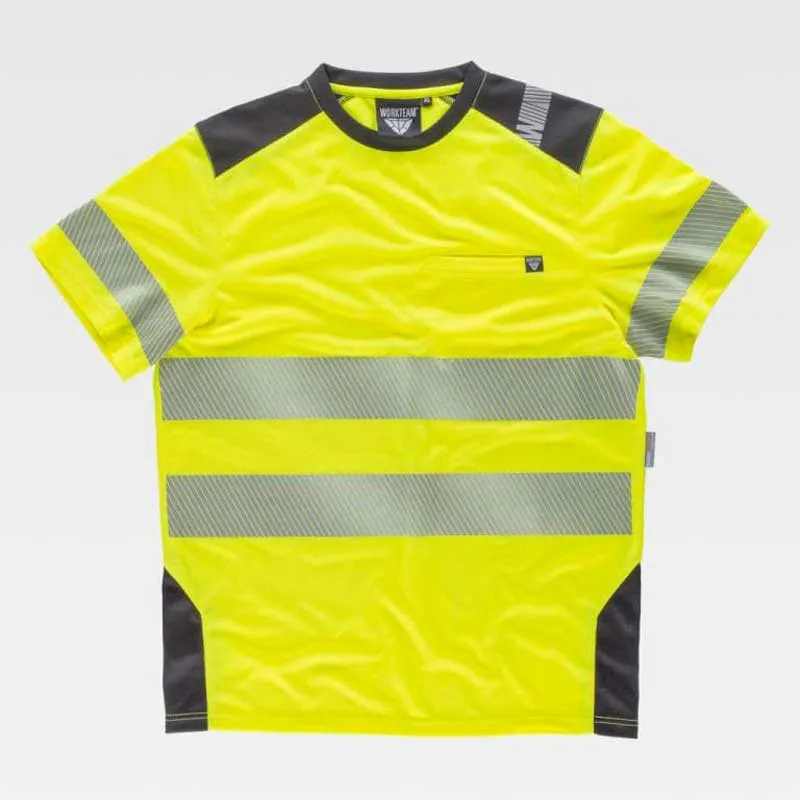 CAMISETA A.V. COMBINADA GRIS OSCURO  WORKTEAM