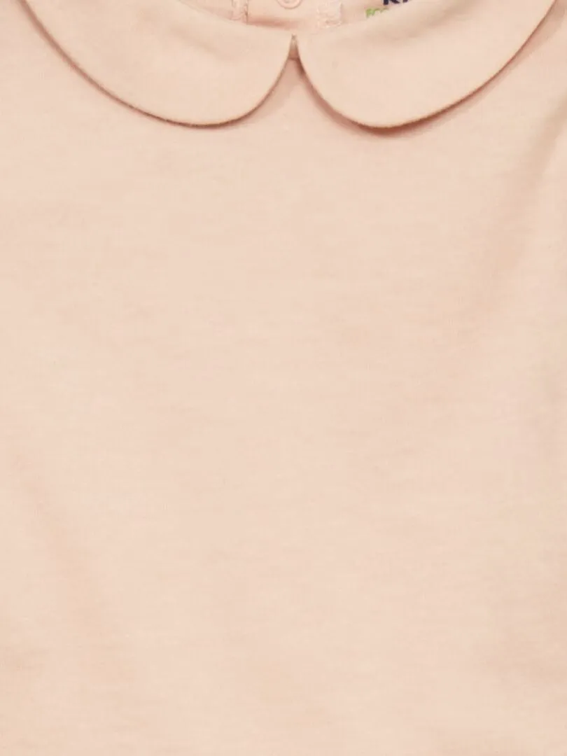 CAMISETA CON CUELLO BEBé  ROSA