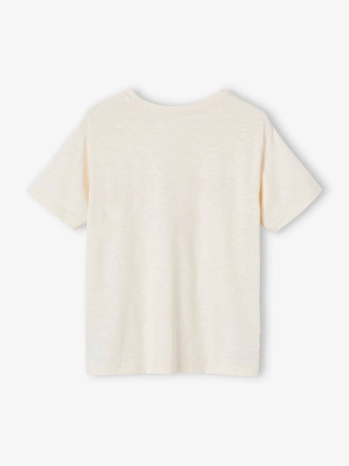 Camiseta con motivos exóticos y texto de tinta con relieve para niño