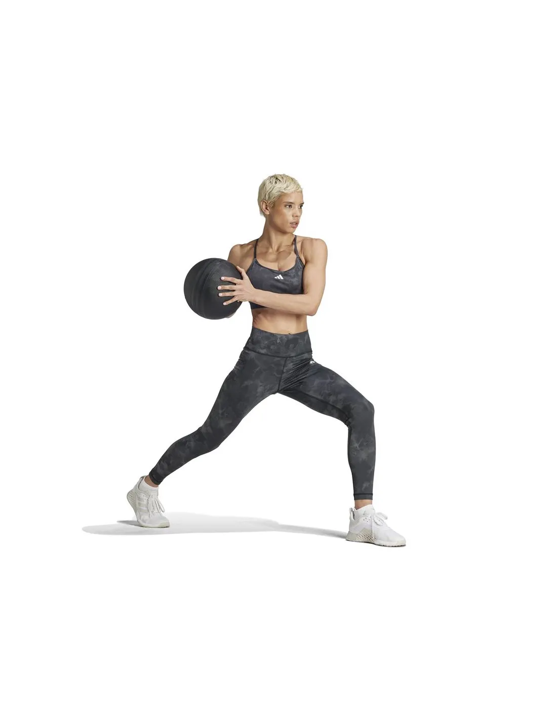Camiseta de Fitness adidas Essentials Aop Flower Mujer Gris
