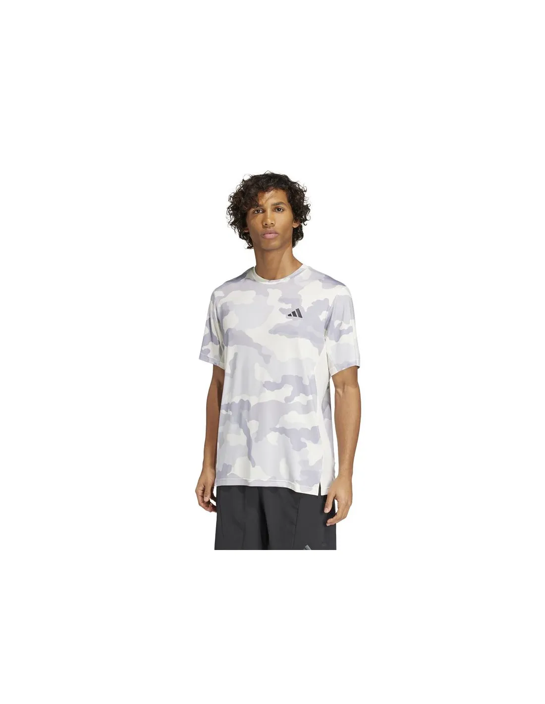 Camiseta de Fitness adidas Train Essentials Camo Aop Hombre Blanco