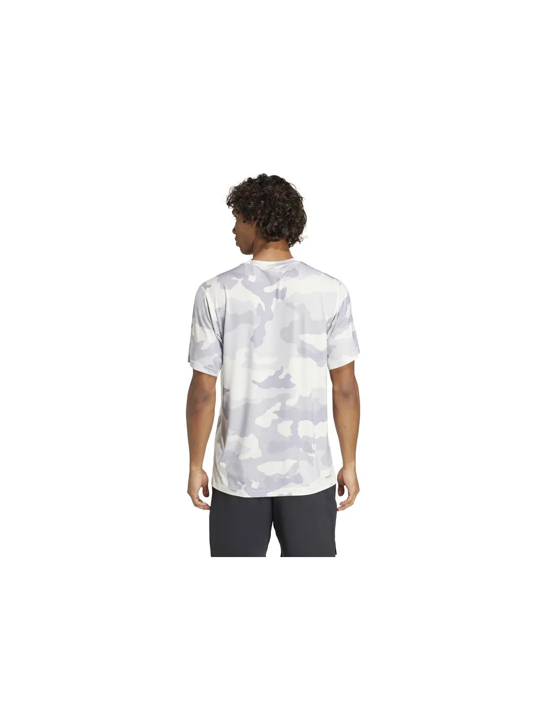 Camiseta de Fitness adidas Train Essentials Camo Aop Hombre Blanco