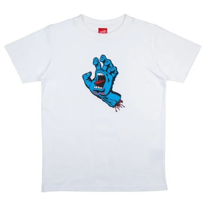 CAMISETA SANTA CRUZ MANGA CORTA NIñO YOUTH SCREAMING HAND TEE WHITE REF. SCAYTE BLANCA PUñO PECHO
