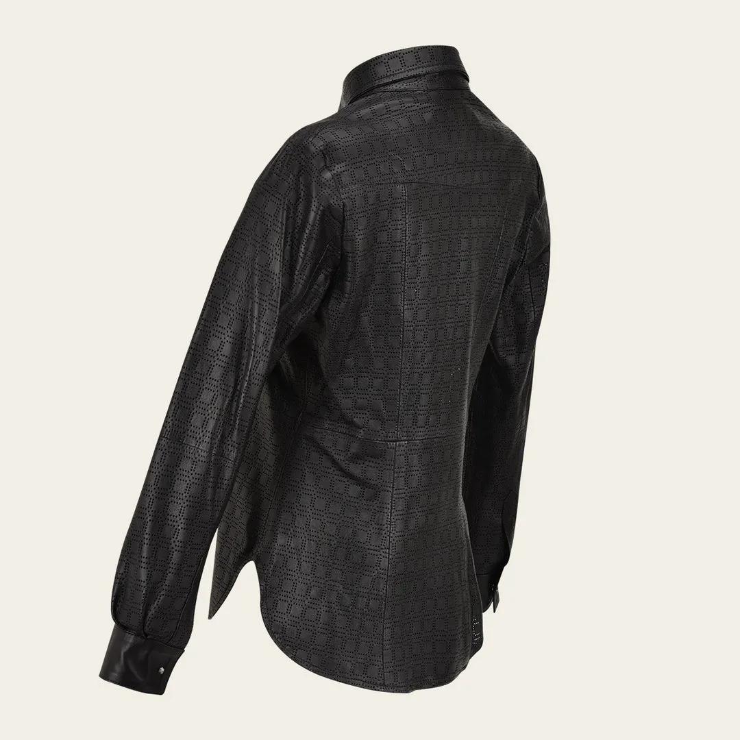 Camisola en piel genuina de ovino para dama