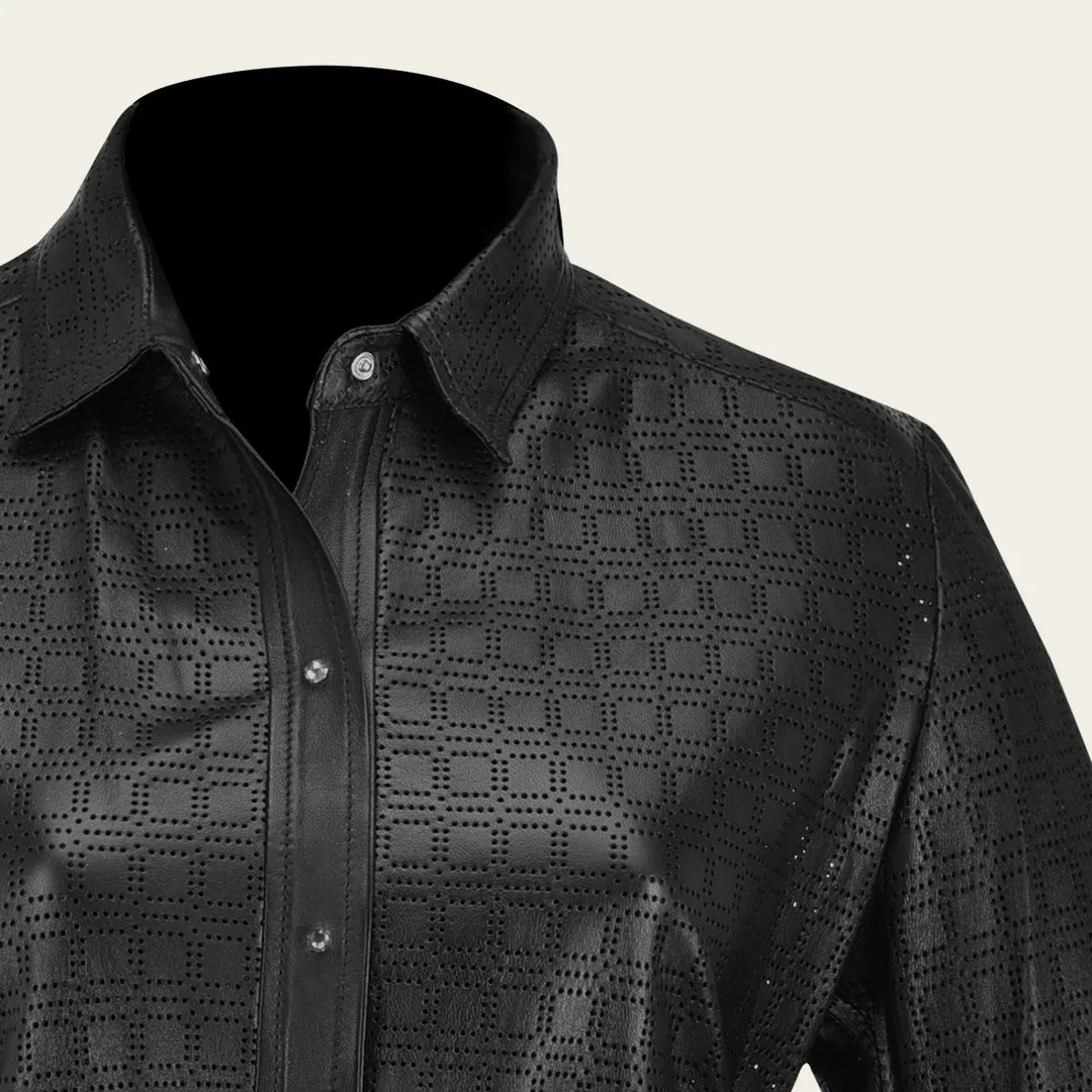 Camisola en piel genuina de ovino para dama