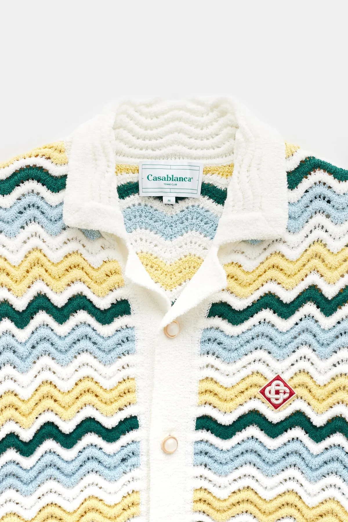 CASABLANCA YELLOW BLUE BOUCLE WAVE SHIRT