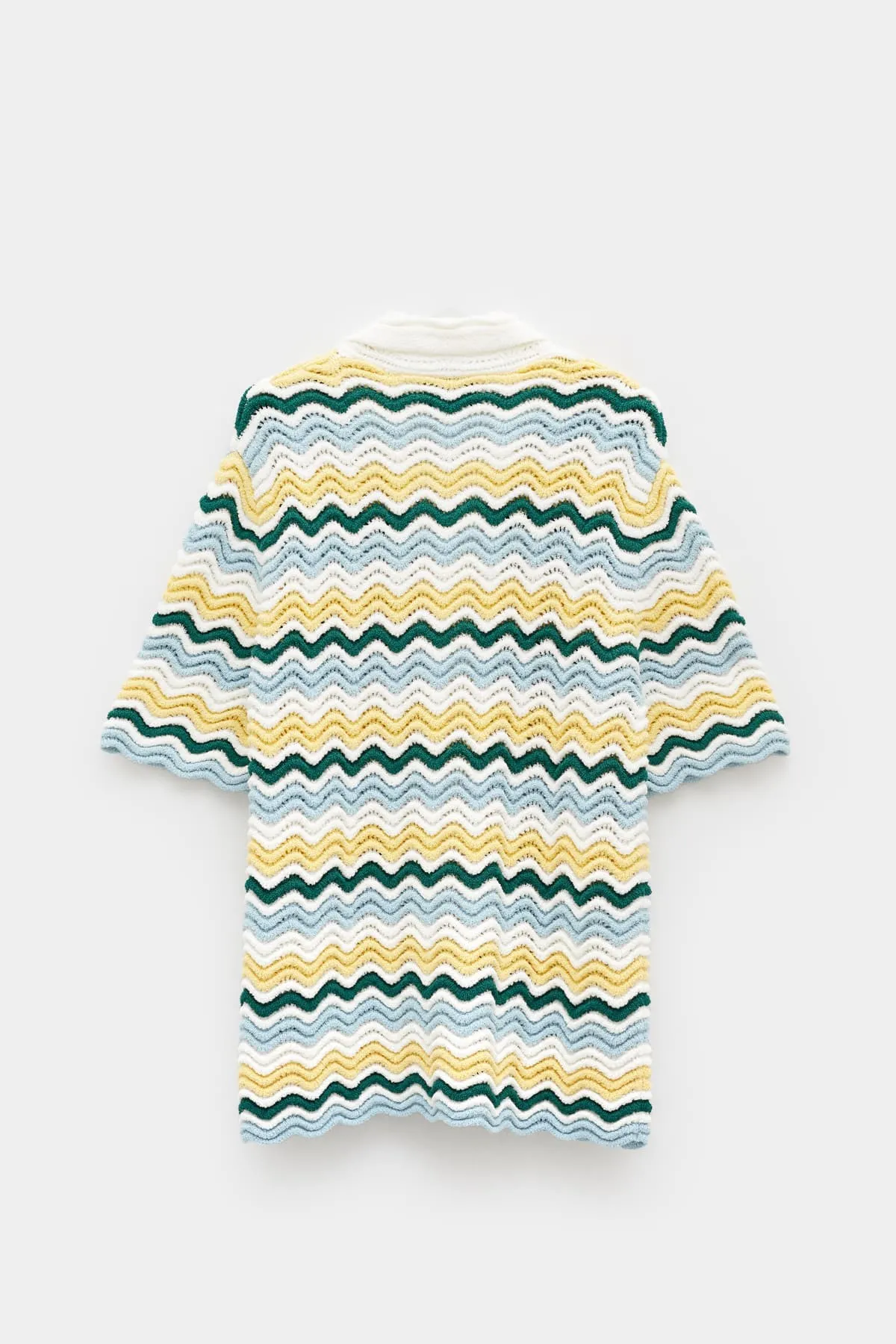 CASABLANCA YELLOW BLUE BOUCLE WAVE SHIRT