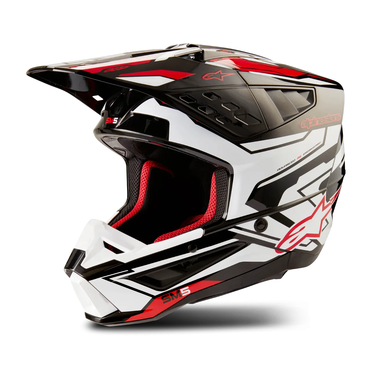 CASCO DE CROSS ALPINESTARS SUPERTECH SM5 ACTION 2 NEGROBLANCOROJO