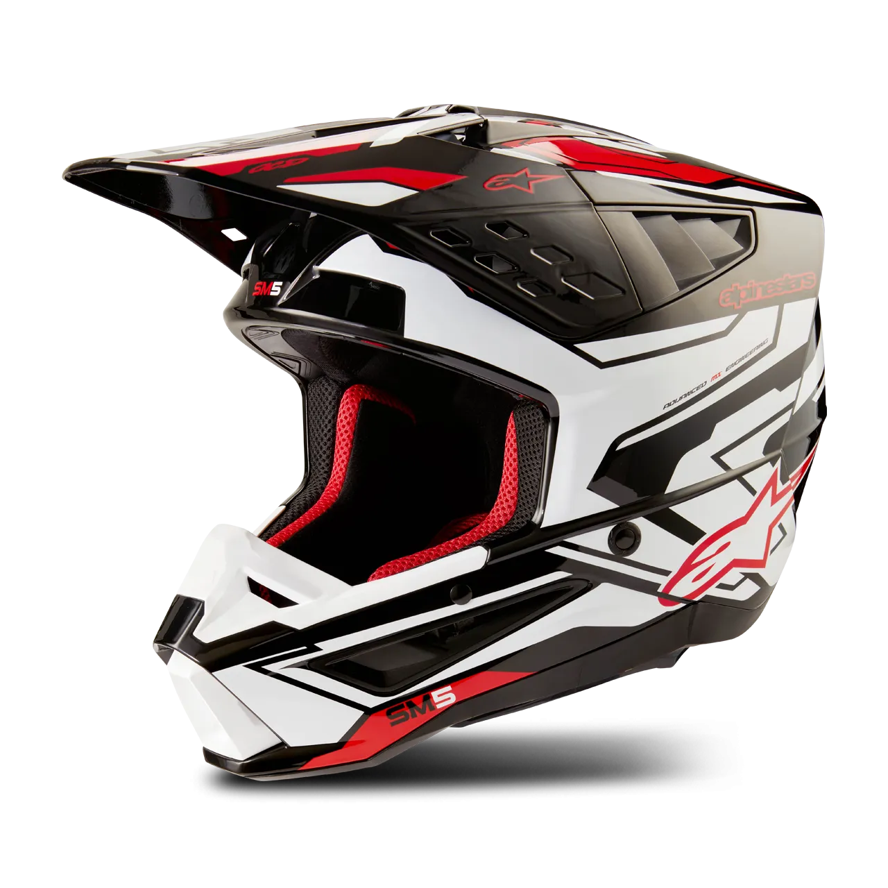CASCO DE CROSS ALPINESTARS SUPERTECH SM5 ACTION 2 NEGROBLANCOROJO