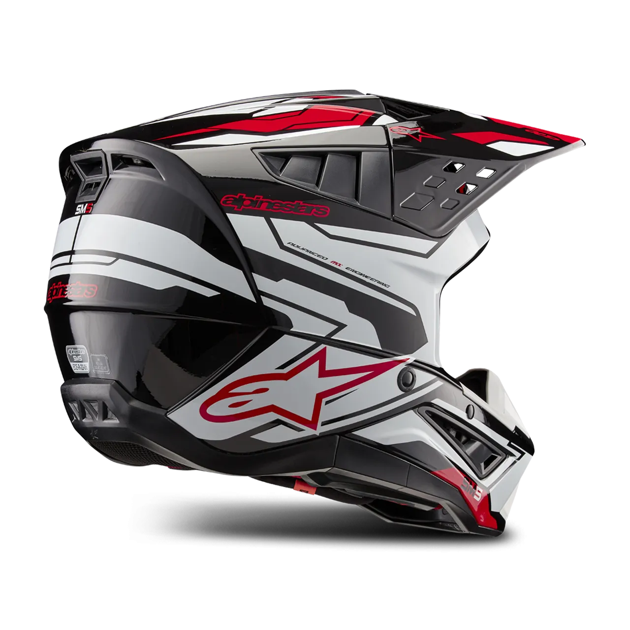 CASCO DE CROSS ALPINESTARS SUPERTECH SM5 ACTION 2 NEGROBLANCOROJO
