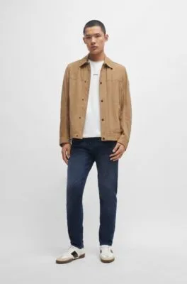 Cazadora regular fit de ante con acabado napalán