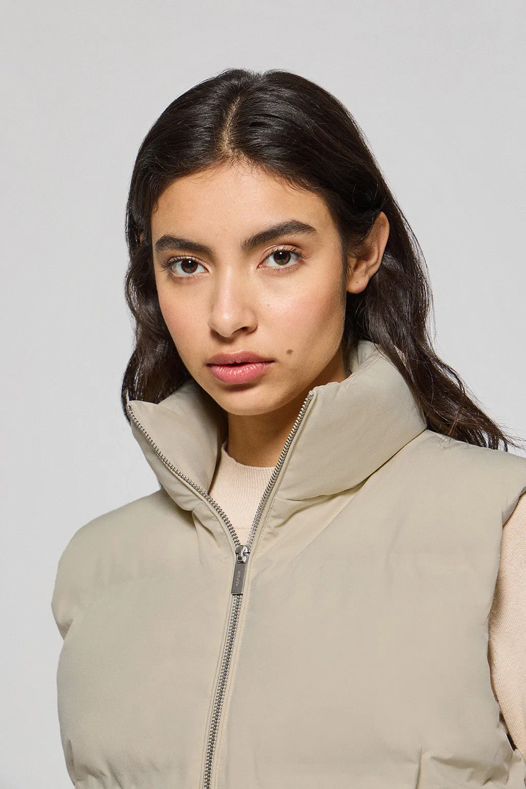 Chaleco beige acolchado Nueva York con detalles Polo Club