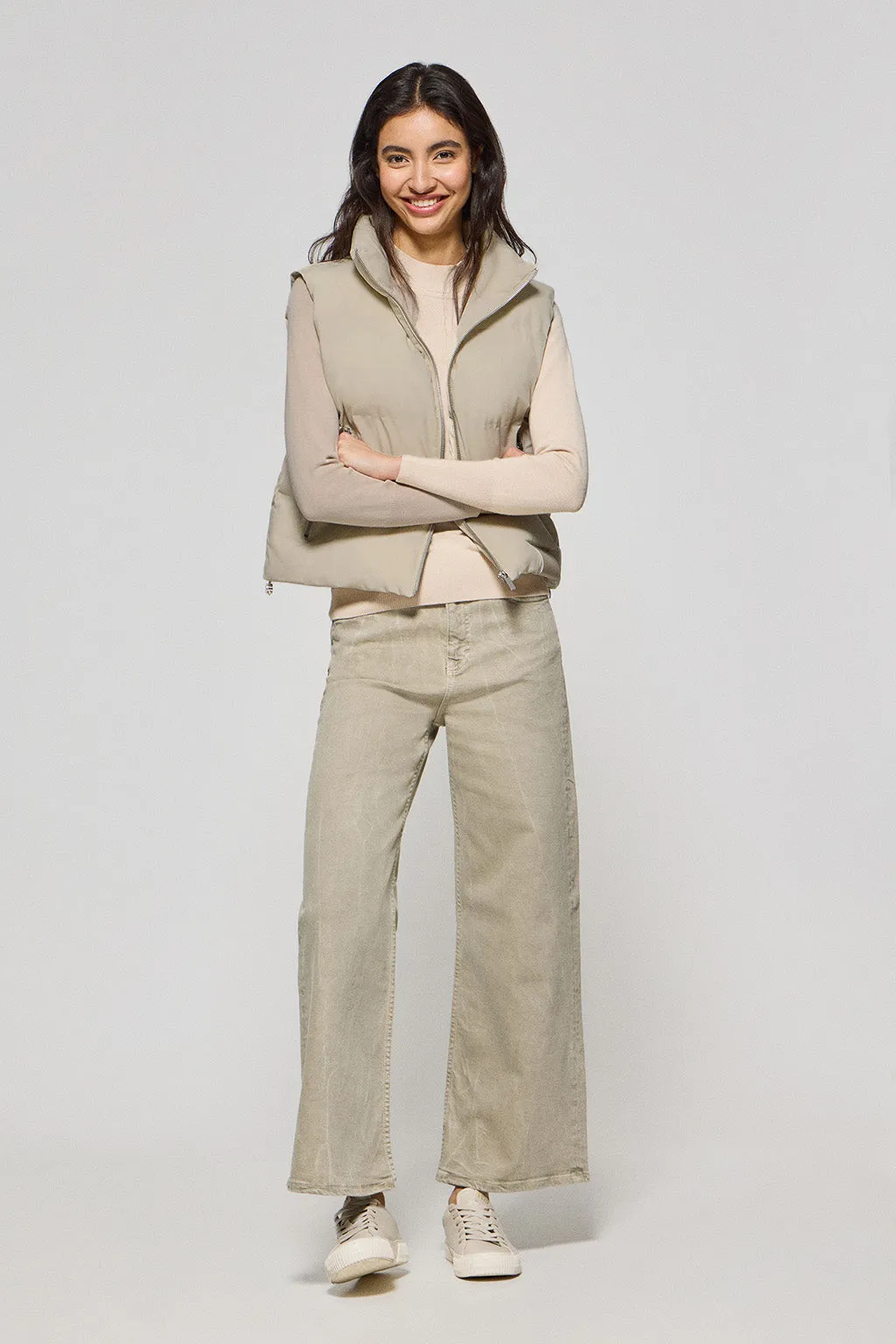 Chaleco beige acolchado Nueva York con detalles Polo Club