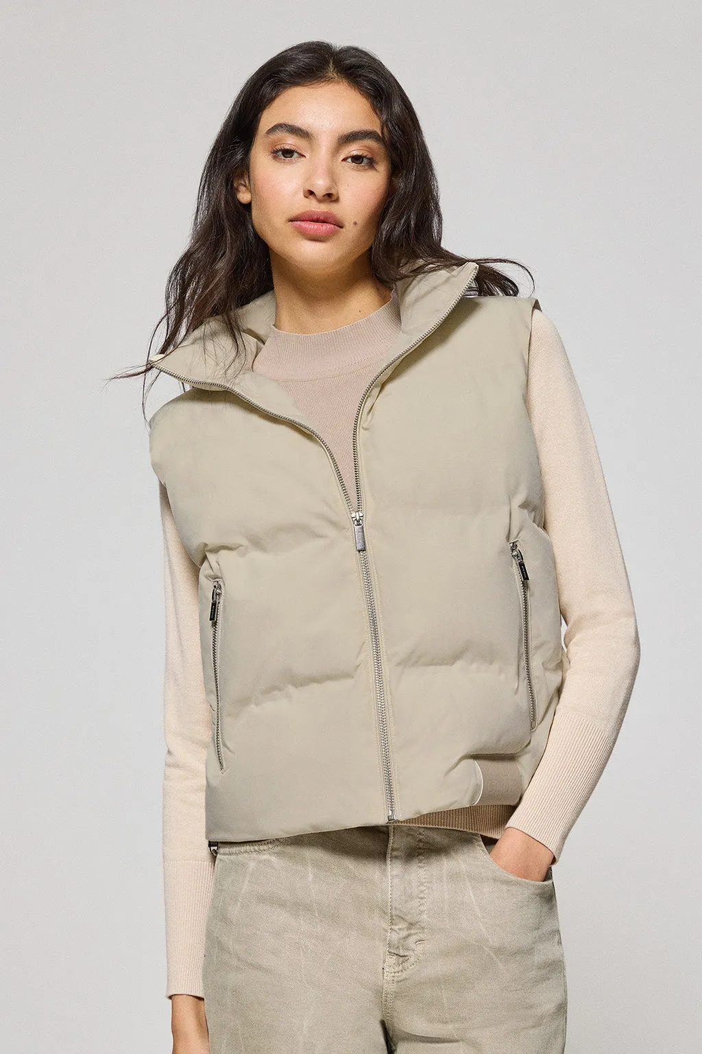 Chaleco beige acolchado Nueva York con detalles Polo Club