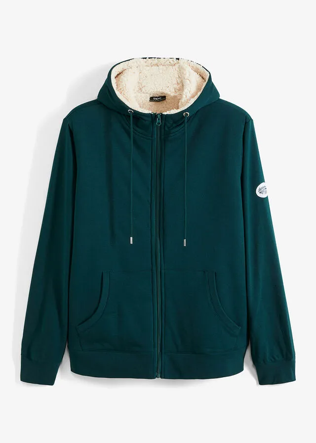 Chaqueta térmica de chándal con capucha y forro polar Verde intenso
