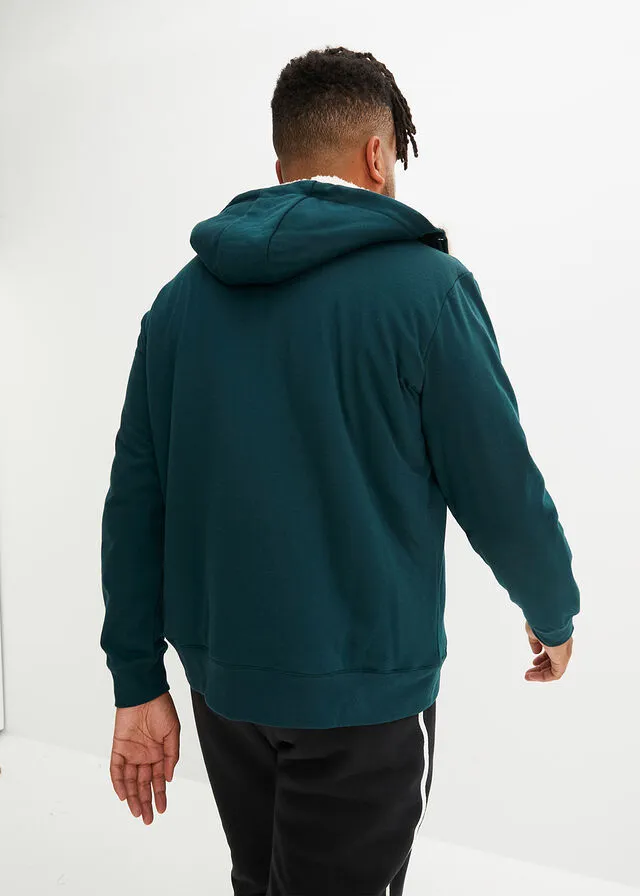 Chaqueta térmica de chándal con capucha y forro polar Verde intenso