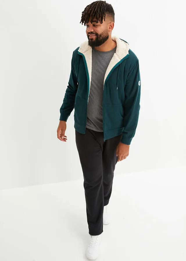 Chaqueta térmica de chándal con capucha y forro polar Verde intenso
