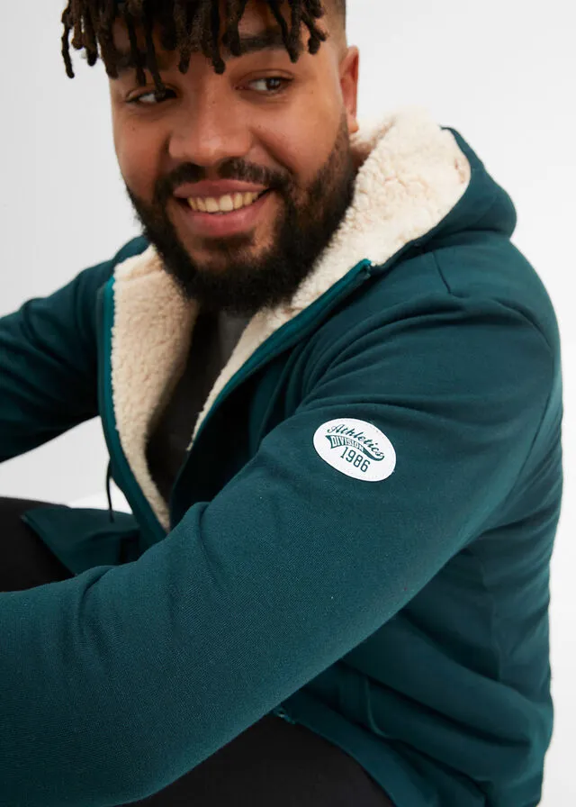 Chaqueta térmica de chándal con capucha y forro polar Verde intenso