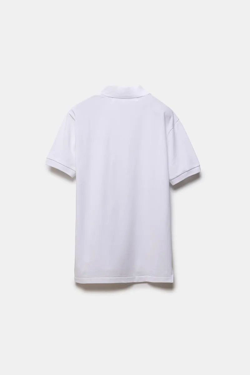 COMME DES GARÇONS PLAY POLO BLANCO CON CORAZÓN NEGRO HOMBRE