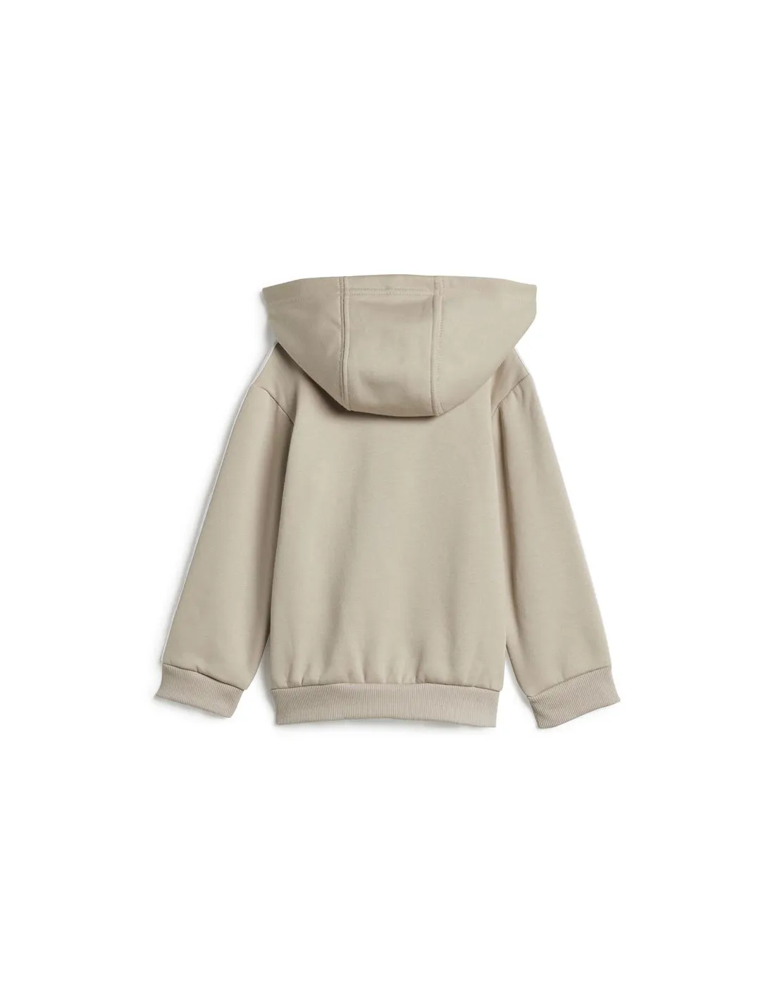 Conjunto adidas Essentials 3 Bandas Full Zip Fleece Infantil Beige