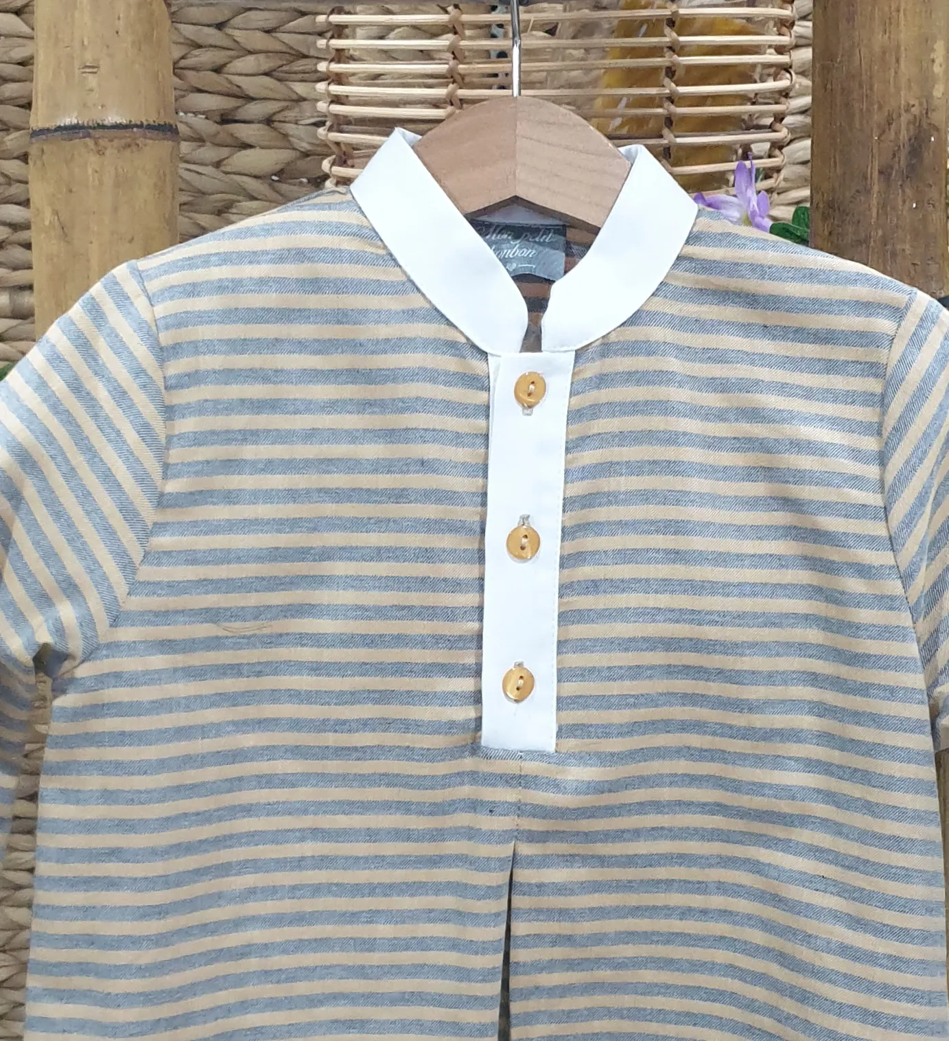 Conjunto Niño Bombacho + Blusa Rayas R230247