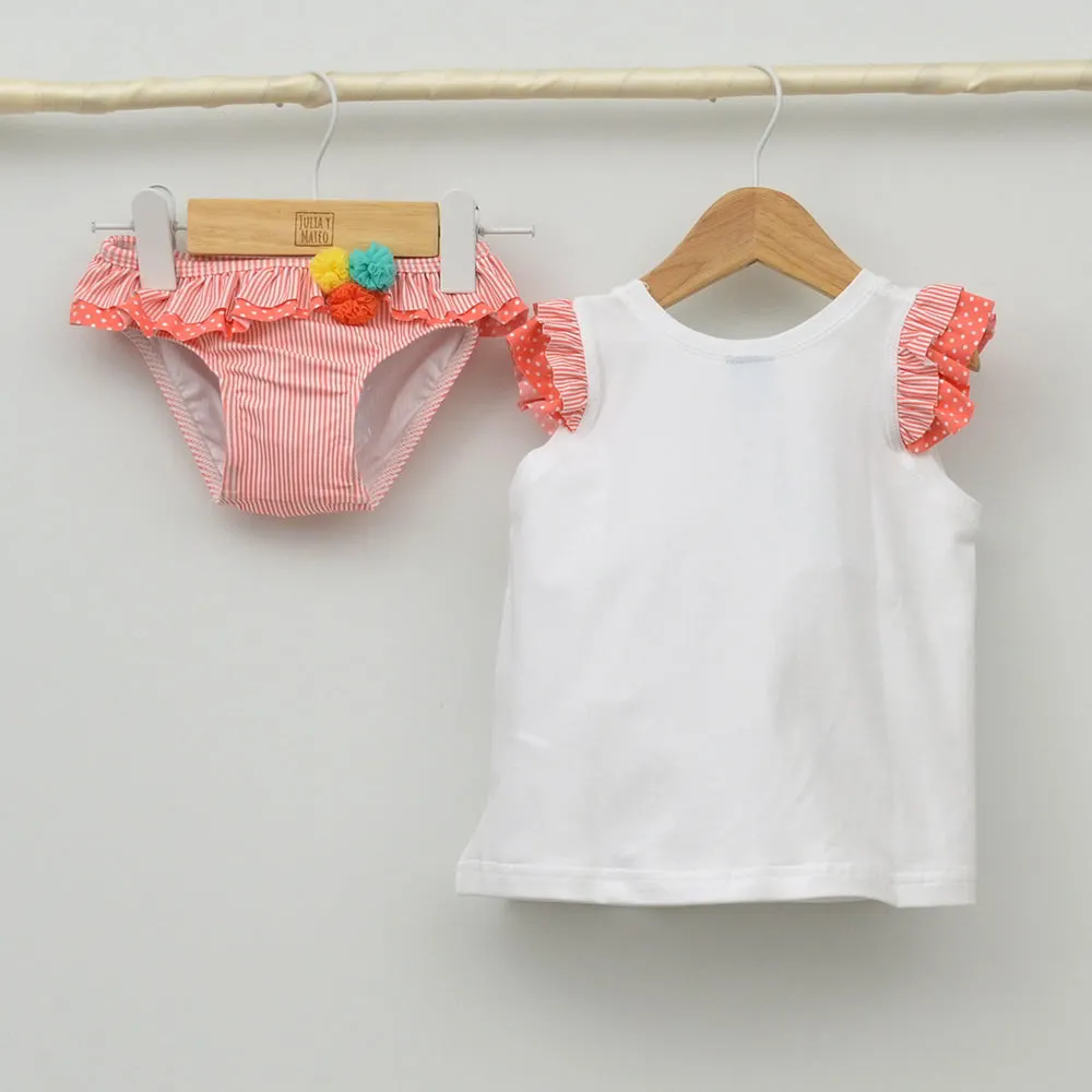 Conjunto vestido corto y culetín Bebé Milos