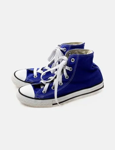 Converse Zapatilla azul alta acordonada