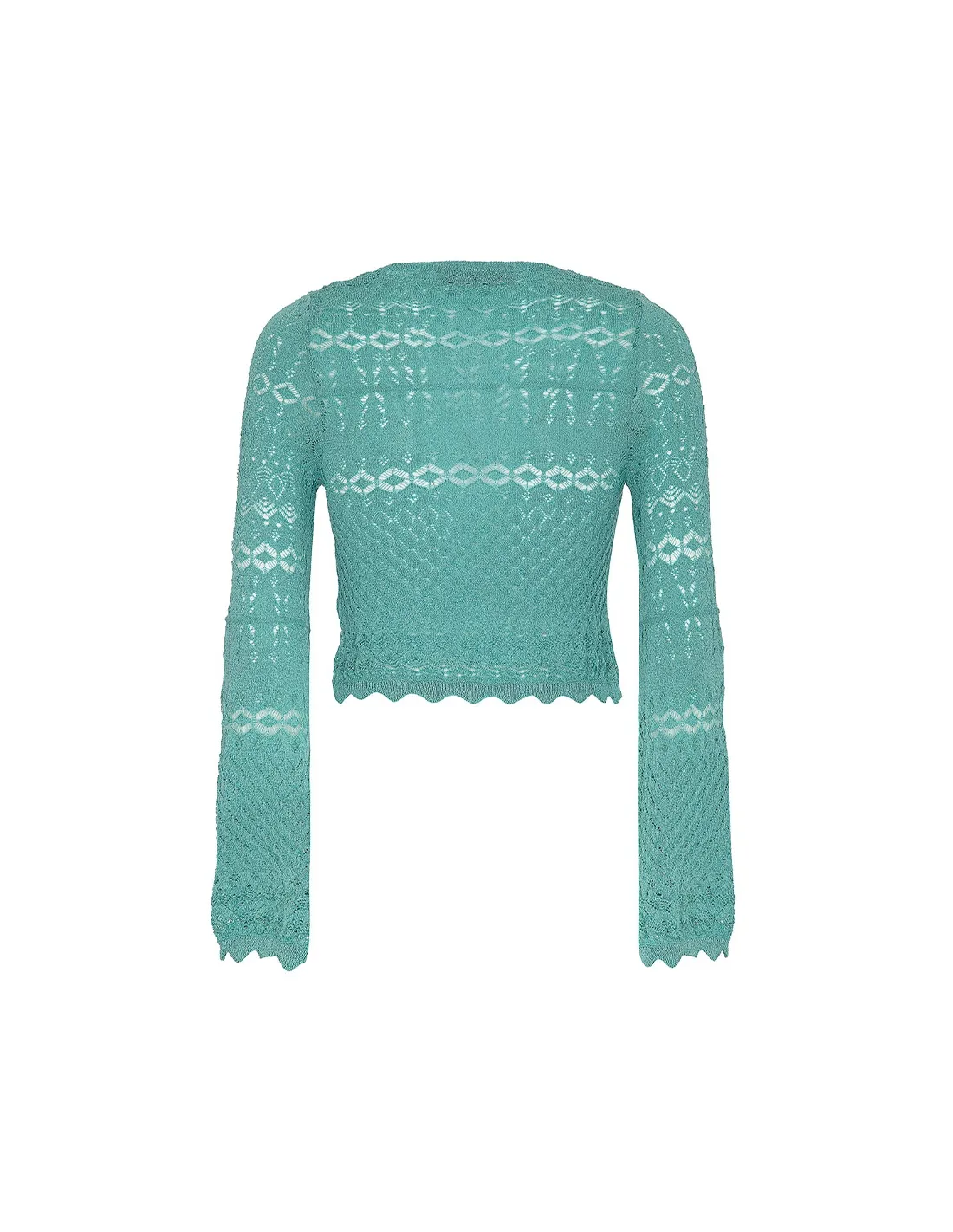 Cárdigan aguamarina de punto lurex
