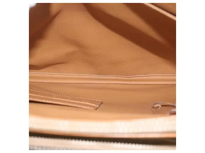 Céline CELINE Macadam Canvas Clutch Bag PVC Leather Marrón Auth 63592 Castaño 