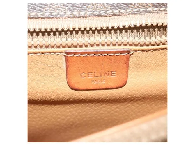 Céline CELINE Macadam Canvas Clutch Bag PVC Leather Marrón Auth 63592 Castaño 