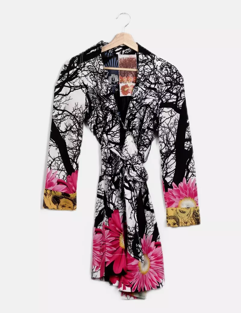 Desigual Gabardina estampado bicolor