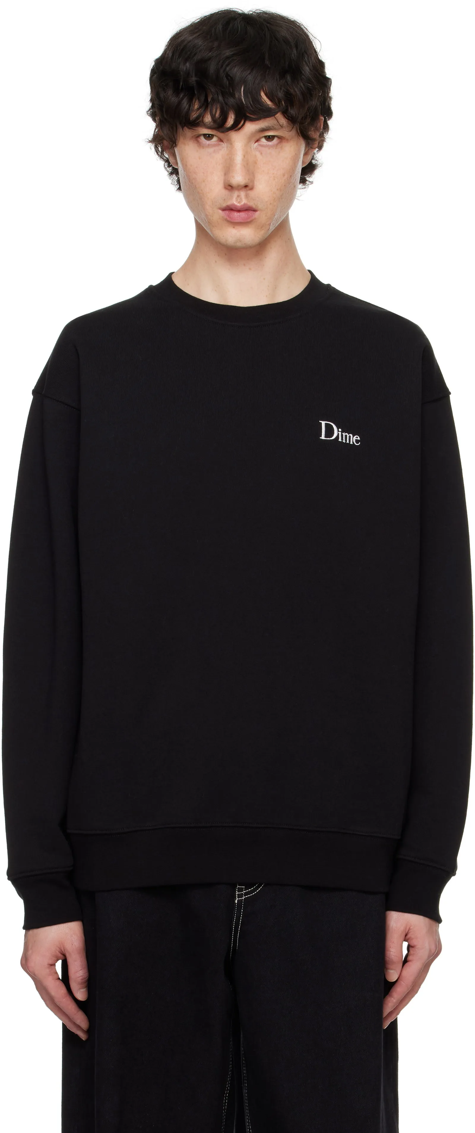 Dime Black Classic Small Logo Sweatshirt