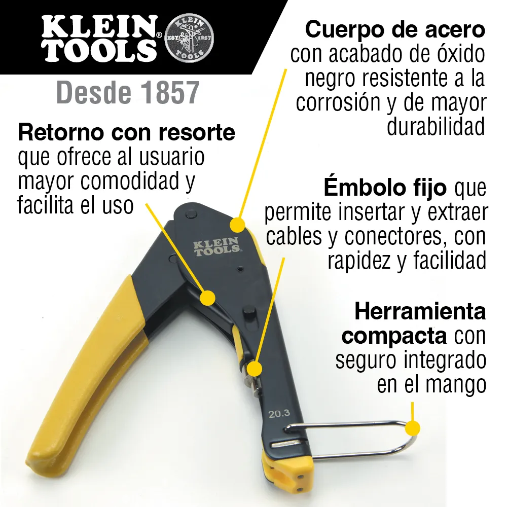 Engarzadora a compresión compacta para conector F