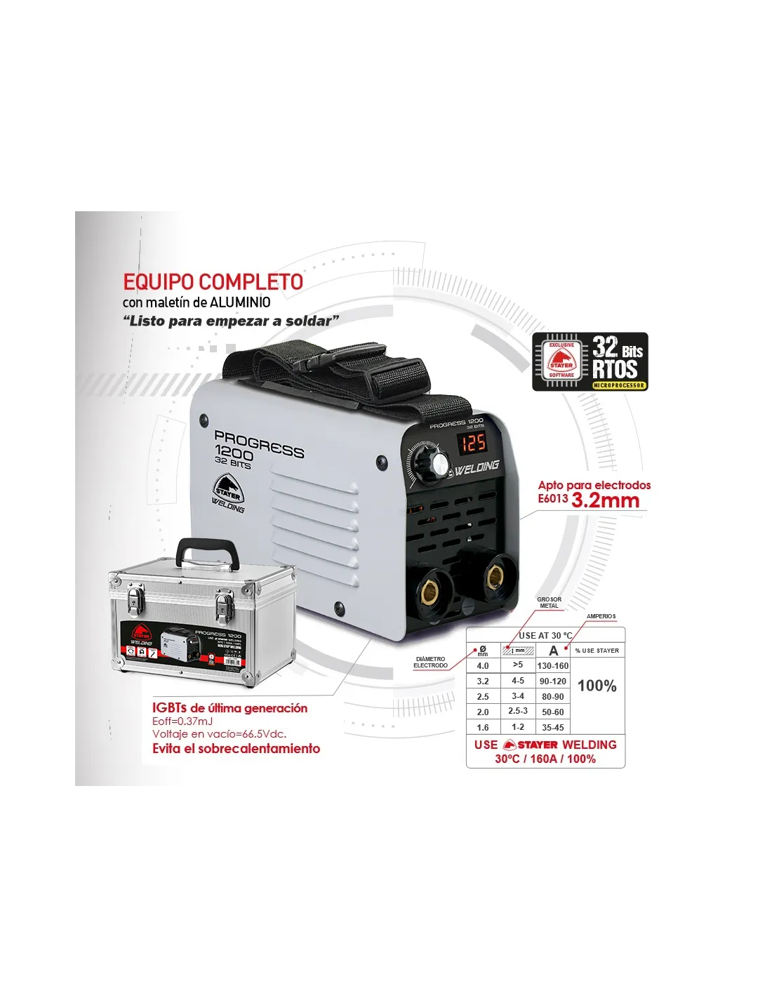 Equipo de Soldadura Stayer Inverter MMA | PROGRESS 1200 GEK