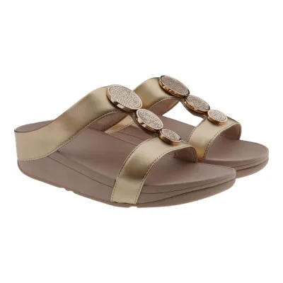 FITFLOPSANDALIAS FITFLOP NEGRAS Y BRONCE CRISTALES W HALO BEADCIRCLE