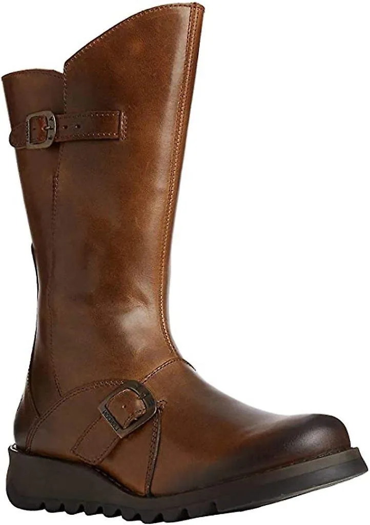 Fly london Mes 2 Camel Leather Botas Mid Calf para mujer