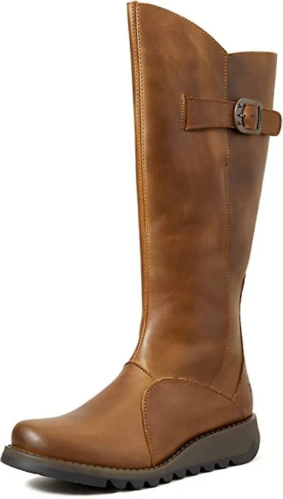 Fly london Mes 2 Camel Leather Botas Mid Calf para mujer