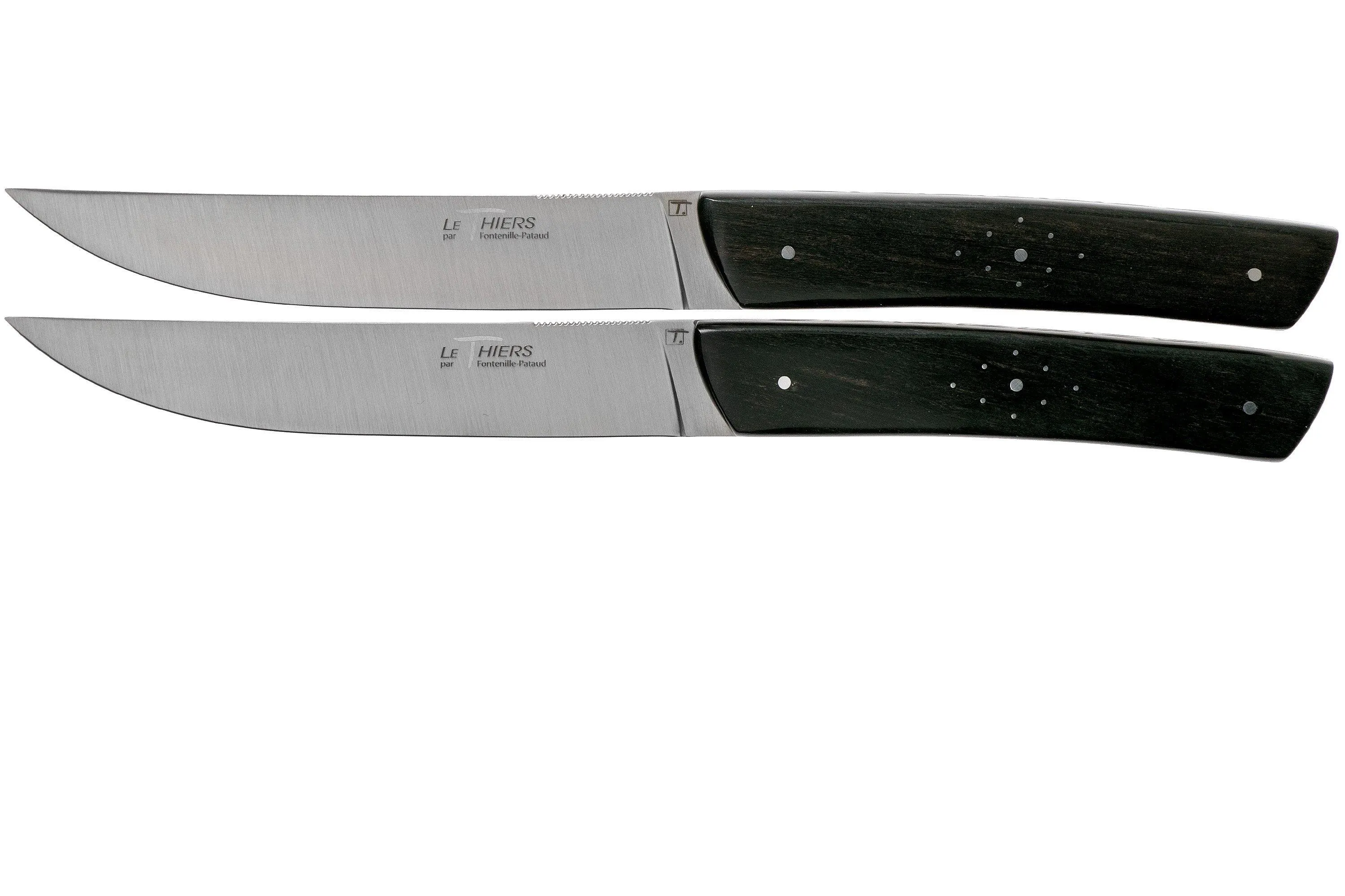 Fontenille Pataud Le Thiers juego de cuchillos para carne madera de ébano, TR2TE 2 unidades