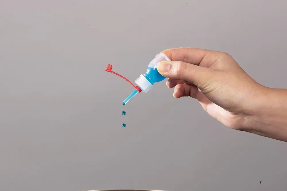 Frasco cuentagotas de LDPE, con tapón de cierre, 1000 ml, pack de 36 uds.
